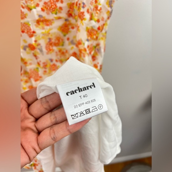 CACHAREL Vintage Silk A-Line Sundress with Flutter Cap Sleeves Size S - Picture 4 of 9